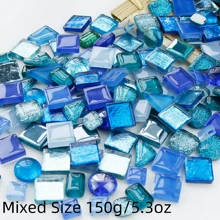 150g/5,3oz Azulejos de Mosaico de Vidro Tamanhos Mistos, Suprimentos DIY para Projetos Artísticos, Acessórios de Artesanato de Decoração para Casa, Suprimentos de Vidro