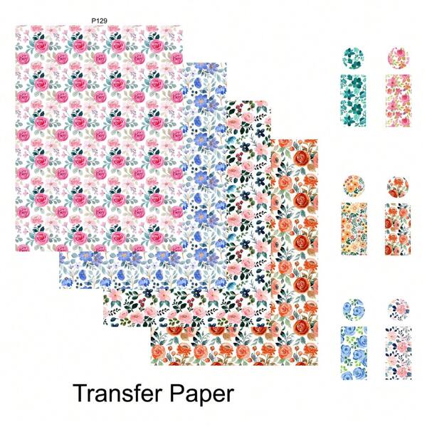 Natuurlijke serie Bloemen Bladeren Gekleurd patroon Polymeerklei Transferpapier Wegwerpstickers Printpapier Oorbellen maken