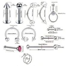 Professional Body Piercing Kit, Including Piercing Jewelry For Tongue, Abdomen, Nose, Lips, Ears, Eyebrow Studs, Lip Studs, Nose Rings. Piercing Needles, Clips, Tweezers, Suitable For Daily And Party Wear, All-Year-Round Use Jewelry Holiday Gifts - Pink Ear Piercing - View 2