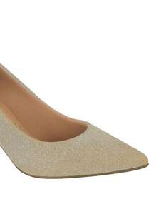 Vizzano Pumps Low Heel Metallic Glitter Shine Comfortable - 金色 - 查看 3
