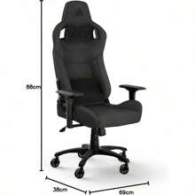 Corsair T3 Rush (2023) Silla de Juegos, Talla única, Gris y carbón - Gris Oscuro - Ver 3