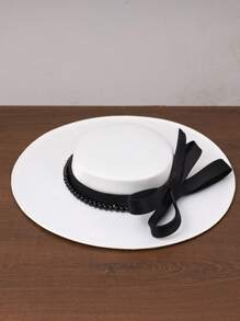 French Style Mini Hat, Bridal Hat, White Hat, Wedding Hat, Headdress Hat, Mini Hat, Women's Hat, Adult Hat, Retro Hat, Qipao Dress Hat, Veil Hat, Mini Hat, Women's Hat, Elegant Women's Hat, Women's Formal Hat - 1134 - View 8