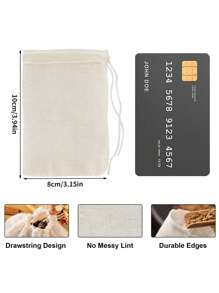 10/5 أكياس بسحاب، أكياس شاي قابلة لإعادة الاستخدام، أكياس توابل للطهي، حساء/أعشاب/شاي أوراق مفرقعة، أكياس قماشية طبيعية صغيرة لتصفية الجبن، أكياس معطرة فارغة للعودة إلى المدرسة - متعدد الألوان - مشاهدة 2