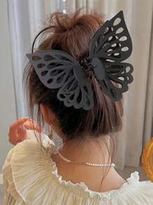 1件，女士大号哑光亮面蝴蝶镂空夹双盘发夹时尚马尾发爪适合送给女性朋友的精美礼物（颜色鲜艳） - 彩色 - 查看 13