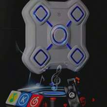 Premium 5-Light Smart Music Boxing Machine With Solid Body And High-Grade PU Material, Anti-Impact And Wear-Resistant - Light Grey - View 9