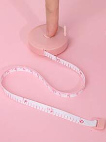 1 pieza Cinta métrica Mini Fija con dibujos animados, cinta métrica de plástico portátil y adorable para medir circunferencias, de 1,5m, color aleatorio