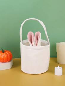 1 件可爱可折叠兔子手提包，带兔耳朵，可重复使用的复活节彩蛋和糖果礼品篮，非常适合礼品包装、派对礼品、糖果储存、婚礼、生日 - 彩色 - 查看 10