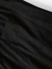 1 Pair Of Men's Summer Casual Sporty Corduroy Loose Shorts, With Comfortable And Soft Fabric, Suitable For City Dates, Strolls, Travels, Etc. - Black - View 5