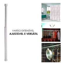 Extendable Shower Curtain Rod For Shower Room Changing Room - White - View 2