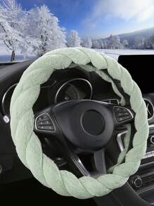 Women's Fluffy Plush Car Steering Wheel Cover (With Inner Ring), Soft Warm Cute Auto Accessories, Applicable To Vehicles, Sedans, Universal, Furry, Anti-Slip, Standard Size 14.5-15 Inches - one-size - View 1