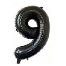16 英寸黑色字母和数字气球铝箔氦气黑色字母派对气球聚酯薄膜气球字母和数字气球铝箔适用于生日婚礼周年派对装饰 - 黑色 - 查看 34