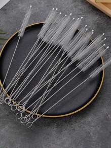 5/10/20/50 超长不锈钢清洁刷、可重复使用的吸管清洁刷、厨房清洁用品、管道清洁器、吸管清洁器，非常适合清洁玻璃硅胶金属吸管和水瓶吸管杯。