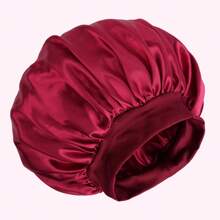 1PC Custom-Made Soft Satin Imitation Hair Sleeping Cap Wide-Brimmed High Stretch Hood Beauty Shower Cap Hair Care Hair Care Cap Women Care Satin Nightcap Gifts