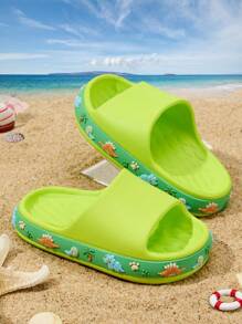 Baby Boys' Beach Vacation Comfortable Fashionable Casual Cartoon Cute Lightweight Foam Slippers, Spring & Summer - Green - View 1