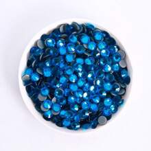 1,440 Pieces SS3 - SS30 Round Flat Bottom High Quality Glass Hotfix Rhinestones For Clothing, Shoes, Hats, Accessories - cape blue - View 2