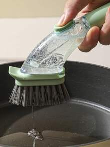 3 件装皂液控制洗碗刷，带手柄和 2 个可互换头，防刮洗碗刷分配刷垫皂液器垫圈套装，适用于清洁厨房碗碟、锅、平底锅、水槽