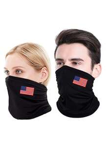 5 件/2 件/1 件美国国旗印花颈套脸部服装颈套面罩围巾防晒透气头巾透气防晒防风适用于滑雪钓鱼徒步骑行春夏季 - 彩色 - 查看 3