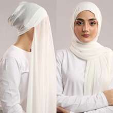 1pc Instant Jersey Hijab Set With Undercap, Silky Soft Breathable Fabric, Including Jersey Hijab & Undercap, Suitable For Daily Wear, Festivals, Prayers, And Pilgrimages