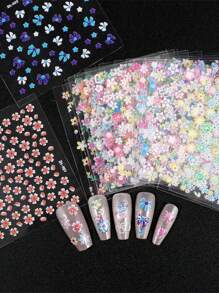 30 miếng dán móng tay hình hoa, miếng dán móng tay hình hoa cúc 3D tự dính nhiều màu sắc dùng để thiết kế và trang trí móng tay, phù hợp với phụ nữ và trẻ em gái - Nhiều màu - Xem 3