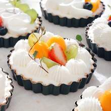 1 件/5 件/10 件，蛋挞模具，不锈钢圆底蛋糕模具，可重复使用，底部可拆卸，适用于馅饼、烘焙、芝士蛋糕、甜点 - 彩色 - 查看 4