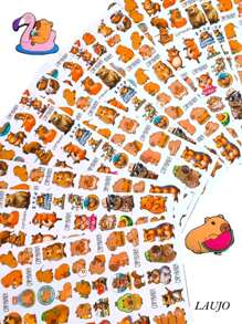 120 Pegatinas sticker de capibara en papel holografico ¡El toque perfecto para tus cosas! - 120 Capibaras - Ver 1