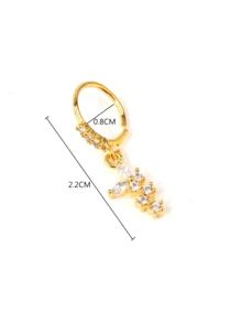 1pc Gold/Silver-Color European & American Style Crystal Rhinestone Butterfly Nose Ring/Hoop For Women Daily Wear - Multicolor - View 6