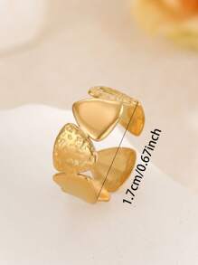 1pc Fashionable Minimalist Asymmetrical Stainless Steel Gold-Plated Ring, Unique Personalized Design, High-End Tarnish Resistant Finger Jewelry