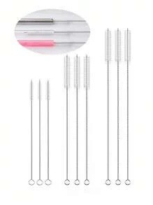 5/10/20/50 超长不锈钢清洁刷、可重复使用的吸管清洁刷、厨房清洁用品、管道清洁器、吸管清洁器，非常适合清洁玻璃硅胶金属吸管和水瓶吸管杯。