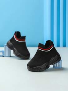 Infant Baby Casual Shoes All Season Breathable Soft Durable Versatile Slip-On Walking Shoes Sports Sneakers - Black - View 3