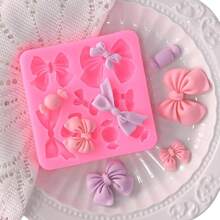 1 szt. Forma na czekoladę Bow Fondant Mini Mold Silikonowe formy do ciastek Formy do ciastek Bow Cookie Cutter na przyjęcie urodzinowe Cupcake Topper Ślub Cukierki Czekoladowe DIY Forma do dekorowania ciast