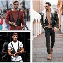 Underarm Bag With Dual Shoulder Straps, Multi-Pocket Anti-Theft Bag, Casual Underarm Backpack, Anti-Theft Hidden Underarm Wallet, Pocket Leather Case Casual Shoulder Bag - Multicolor - View 6