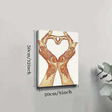 1pc Framed Canvas Wall Art, Heart Hands Gestures Art Print Canvas Poster, Ideal Gift For Bedroom Living Room Hallway Dorm Wall Decor