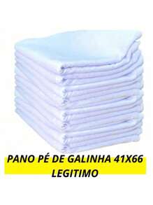 Pano De Prato Branco PÉ DE GALINHA O Legitimo Kit Com 10 Peças - Multicolorido - Visão 1