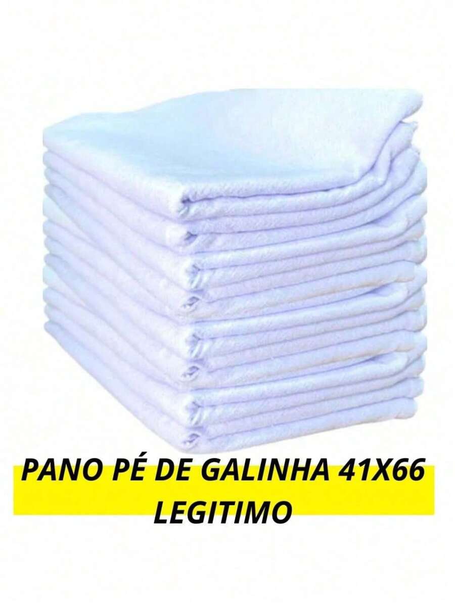 Pano De Prato Branco PÉ DE GALINHA O Legitimo Kit Com 10 Peças - Multicolorido - Visão 1