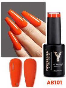 10ML YOKEFELLOW Orange Gel Nail Polish Set, Pumpkin Orange Color Red Black Semi-Permanent Fall Acrylic Nails Set Collection For Nails Soak Off UV/LED For Home Salon Nail Art DIY And Holiday Gift Collection For Women Girls - 彩色 - 查看 15