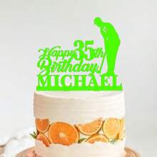 1Pc Personalized Golfing Cake Topper, Golf Birthday Cake Topper, Golf Player Birthday Decorations, Male Retirement Cake Topper, Golf Theme Party - Multicolor - View 6