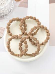 5pcs/Set Fashionable Basic Multicolor Earth Tone Hair Tie, High Elasticity Non-Damaging Hair Ties For Ponytail