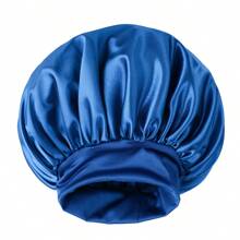 1PC Custom-Made Soft Satin Imitation Hair Sleeping Cap Wide-Brimmed High Stretch Hood Beauty Shower Cap Hair Care Hair Care Cap Women Care Satin Nightcap Gifts