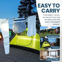 1pc Retractable Portable Travel Clothesline With 12 Clips, Indoor Drying Rack, Outdoor Camping Accessories