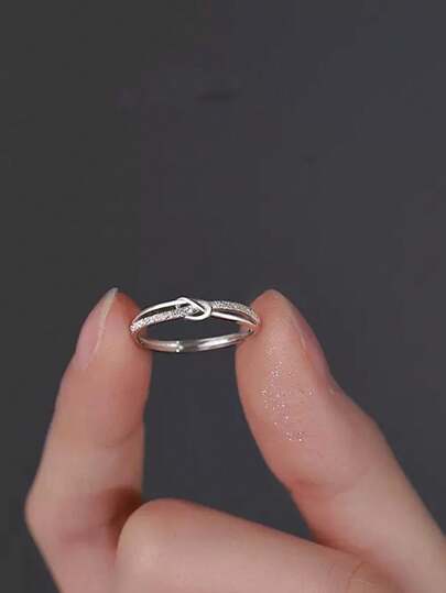 Anello in argento sterling 925 per donna, design minimalista, alla moda e unico, adatto come regalo per amiche