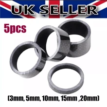 Carbon Fiber 3/5/10/15/20mm 5PCS Headset Spacer 1 1/8" Stem For Bike MTB Bicycle