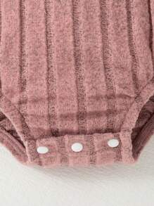 Summer Baby Girl Cute Pink Floral Ruffled Bodysuit & Headband Set - Dusty Pink - View 3