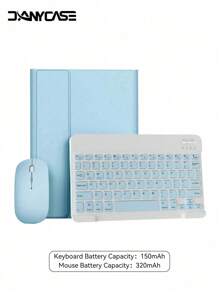 DANYCASE 适用于三星 Galaxy Tab A8 10.5 S6 Lite 10.4 S7 S8 11 S7 Plus S7 FE S8 Plus 12.4 保护壳带键盘平板电脑保护套 - 藍色 - 查看 2