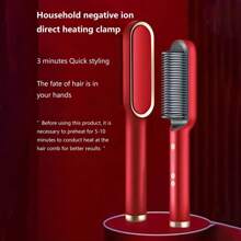 多功能二合一美发器和卷发器，干湿两用，陶瓷技术，110V 美国插头，多温度增量造型梳，女性礼物，母亲节礼物 - 美規A型插(110-127V) - 查看 14