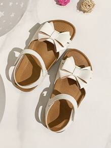 1 Pair Girls Flat Butterfly & Flower Pattern Casual Sandals, Suitable For Spring & Summer - White - View 4