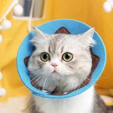Colar de Gato Tipo Elizabete Anti-Mordida, Colar Protetor Cone Anti-Lambedura Anti-Arranhão para Tosa de Animais de Estimação, Adequado para Gatos Pequenos