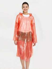 6pcs Disposable Raincoat Adult Pullover Poncho High Pressure PE Thickened Material Outdoor Hiking Rafting - Multicolor - View 8