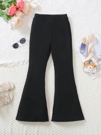 Young Girl' Flared Pants 2025 New Design Summer Lightweight Solid Color Versatile Casual Bootcut Long Trousers