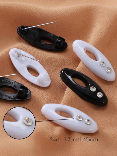 12个装女士丝巾夹，黑白丝巾别针，披肩固定夹，适用于连衣裙