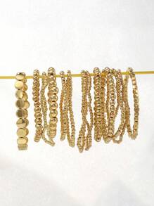 13-6pcs/Set Boho Style Beaded Bracelet Set For Women, Minimalist Star & Round Bead Design, Lightweight & Elegant, Suitable For Daily Wear And Party, Ideal Jewelry Gift For Girls